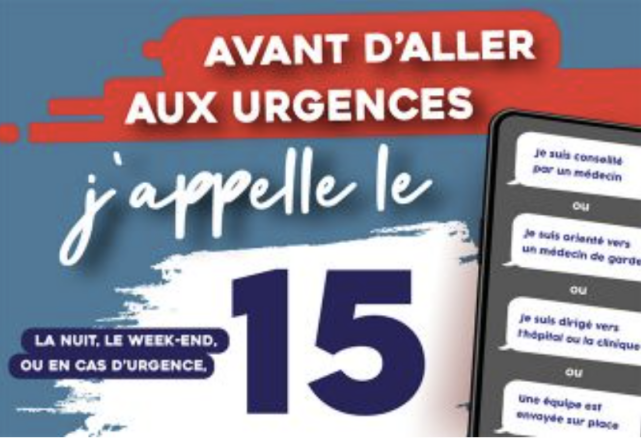 Avant d’aller aux urgences, j’appelle le 15